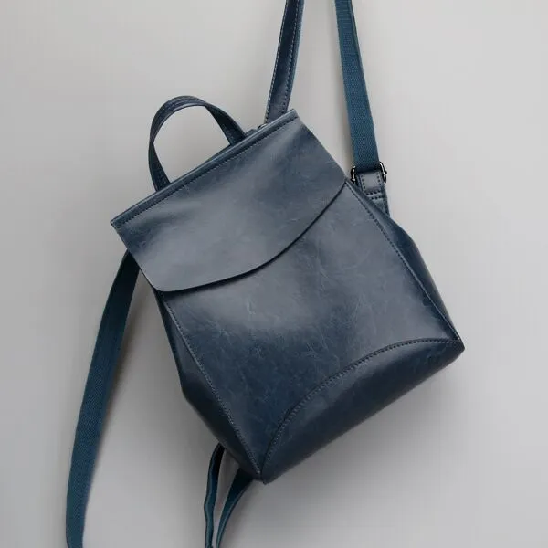 Vintage Leather College Backpack, Shoulder Bag, Fashion Handbags For Women 9212