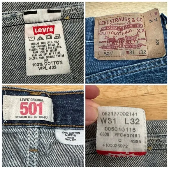 Vintage Levi's Original 501 Straight Leg Button Fly Jeans