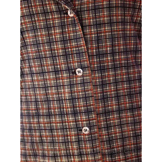 Vintage Marimekko Plaid Jumpsuit Coveralls 1970s Small