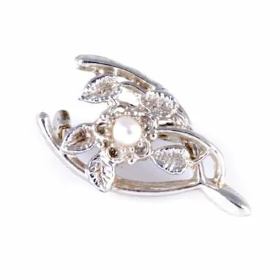 Vintage Wishbone W/Faux Pearl Pin 1960S
