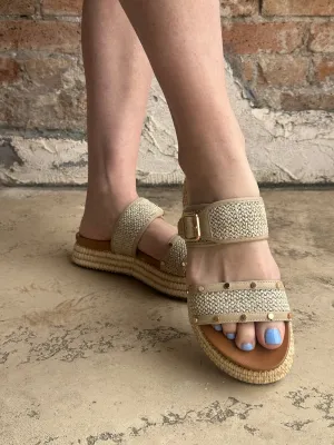 Walk of Shame Platform Sandals: Natural Raffia