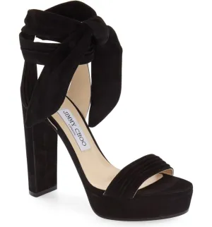Was store display! AUTHENTIC JIMMY CHOO KAYTRIN HEELS SZ 40, sz 9, BLACK, RETAIL $1000  Note: Has tiny small pin dot of fabric missing from  back heel easy fix!