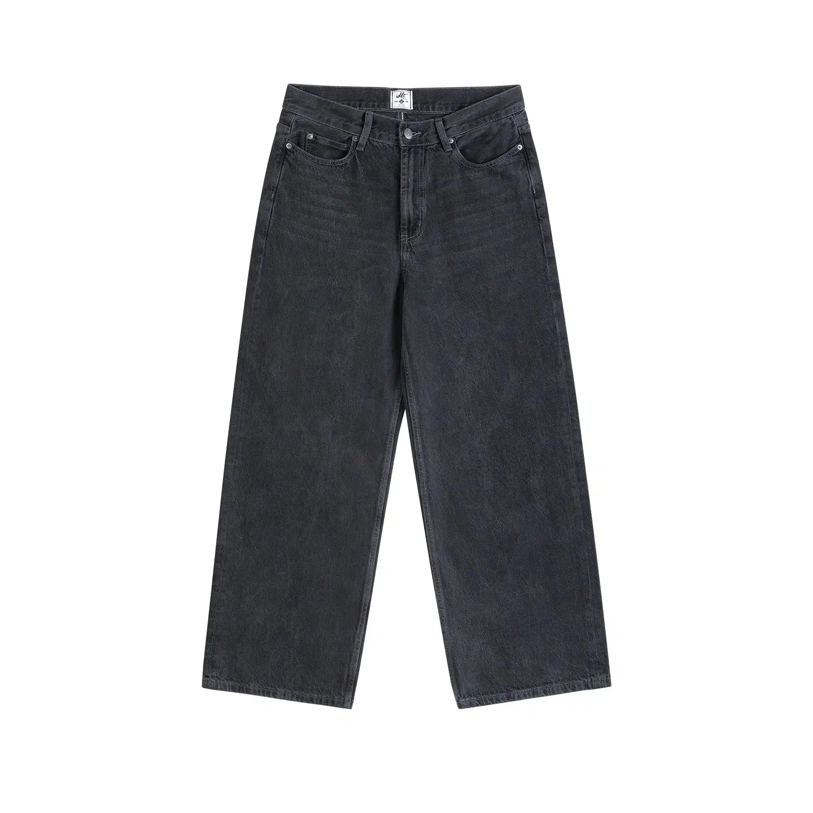 Washed Black Wide-Leg Jeans
