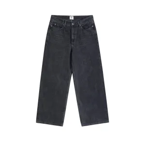Washed Black Wide-Leg Jeans