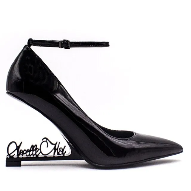Wedge Heel Letter Pointed Sexy Catwalk Wedding Shoes