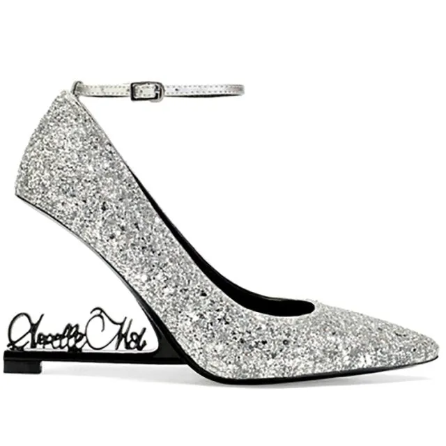 Wedge Heel Letter Pointed Sexy Catwalk Wedding Shoes