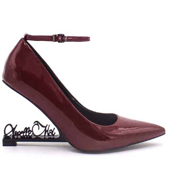 Wedge Heel Letter Pointed Sexy Catwalk Wedding Shoes