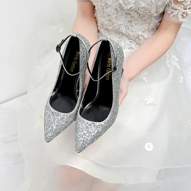 Wedge Heel Letter Pointed Sexy Catwalk Wedding Shoes