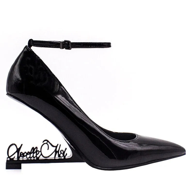 Wedge Heel Letter Pointed Sexy Catwalk Wedding Shoes
