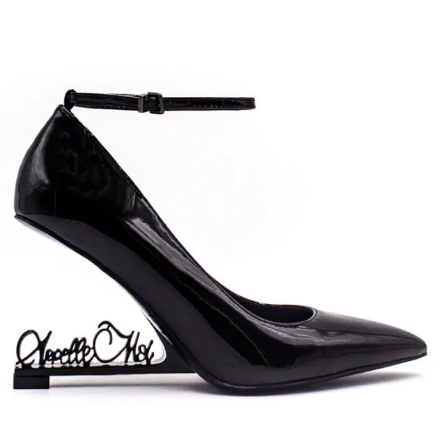 Wedge Heel Letter Pointed Sexy Catwalk Wedding Shoes