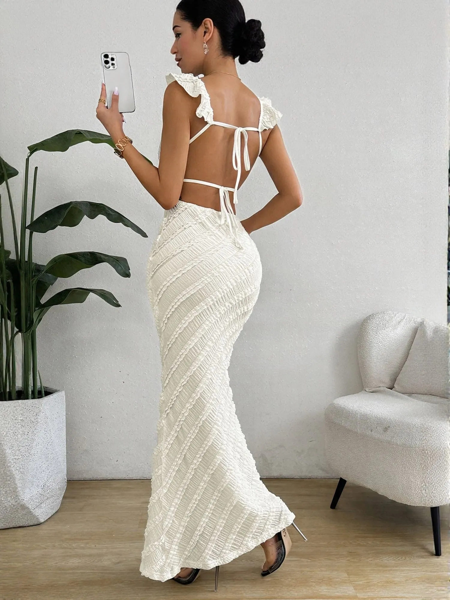 White Body Con Maxi Dress