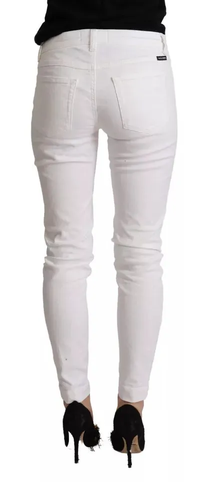 White Cotton Denim Pretty Slim Fit Jeans