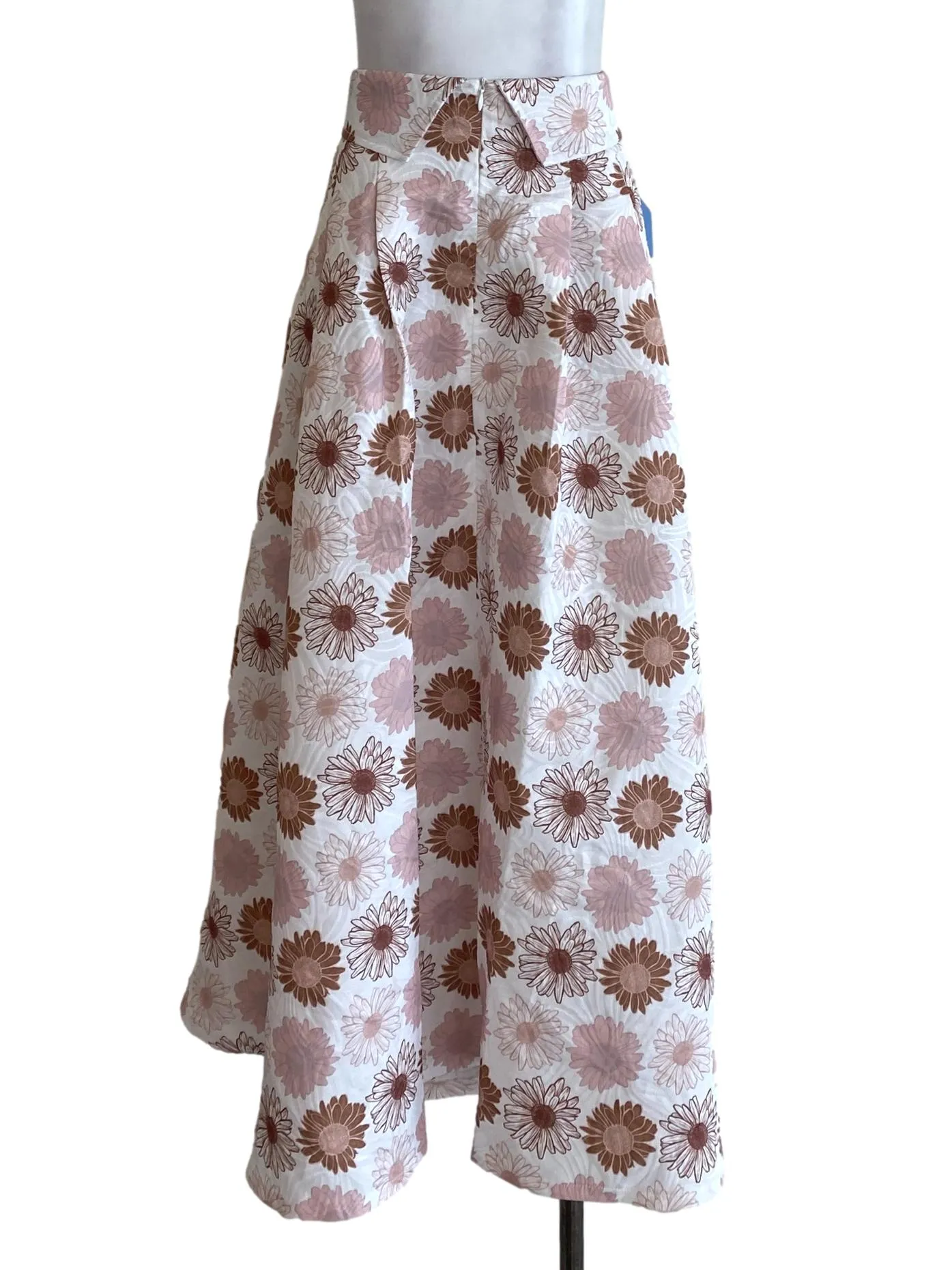 White Floral Blouson Skirt