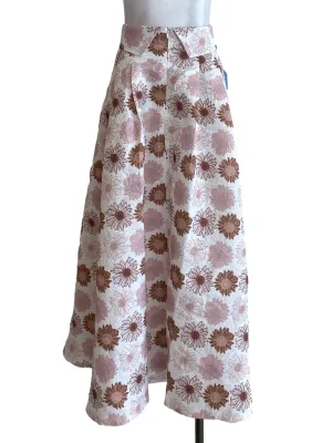 White Floral Blouson Skirt