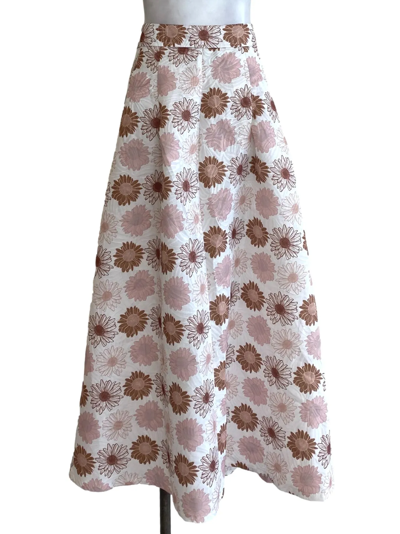 White Floral Blouson Skirt