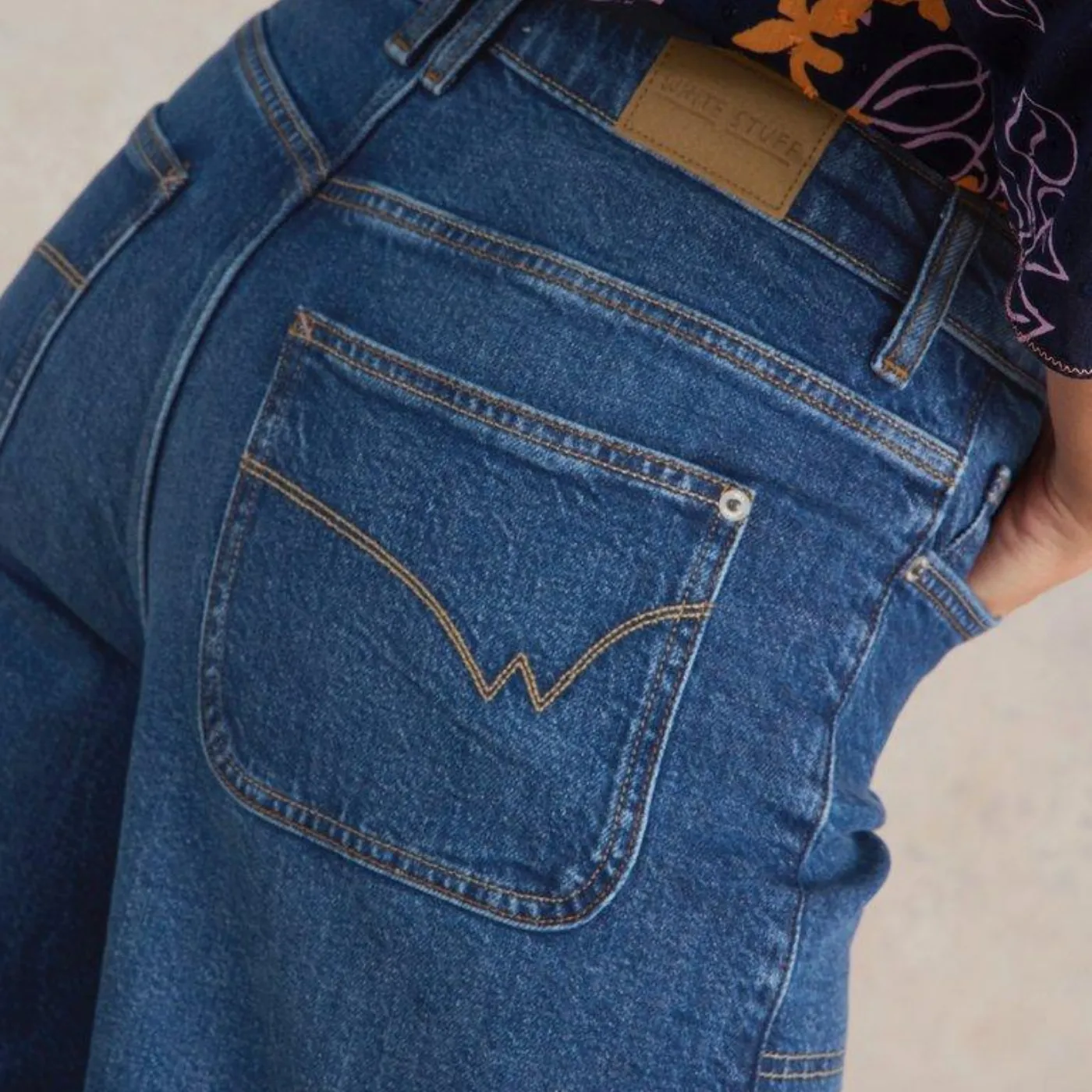 White Stuff Tia Wide Leg Crop Jean | Dark Denim