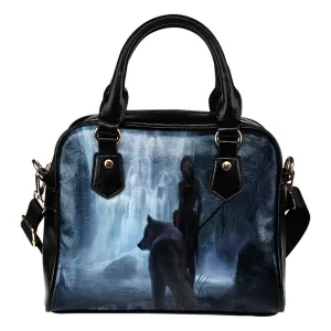 White Wolf Fantasy Shoulder Handbag