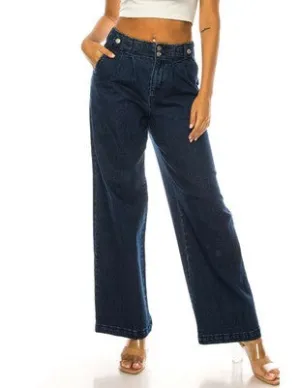 Wide Leg Dark Denim Jeans