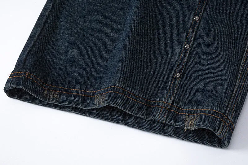 Wide-Leg Denim Jeans
