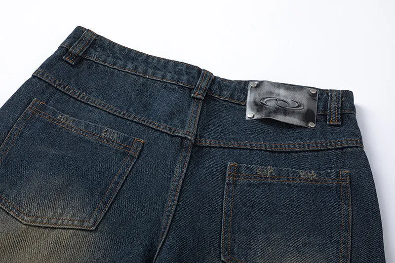 Wide-Leg Denim Jeans