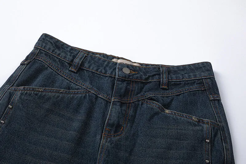 Wide-Leg Denim Jeans