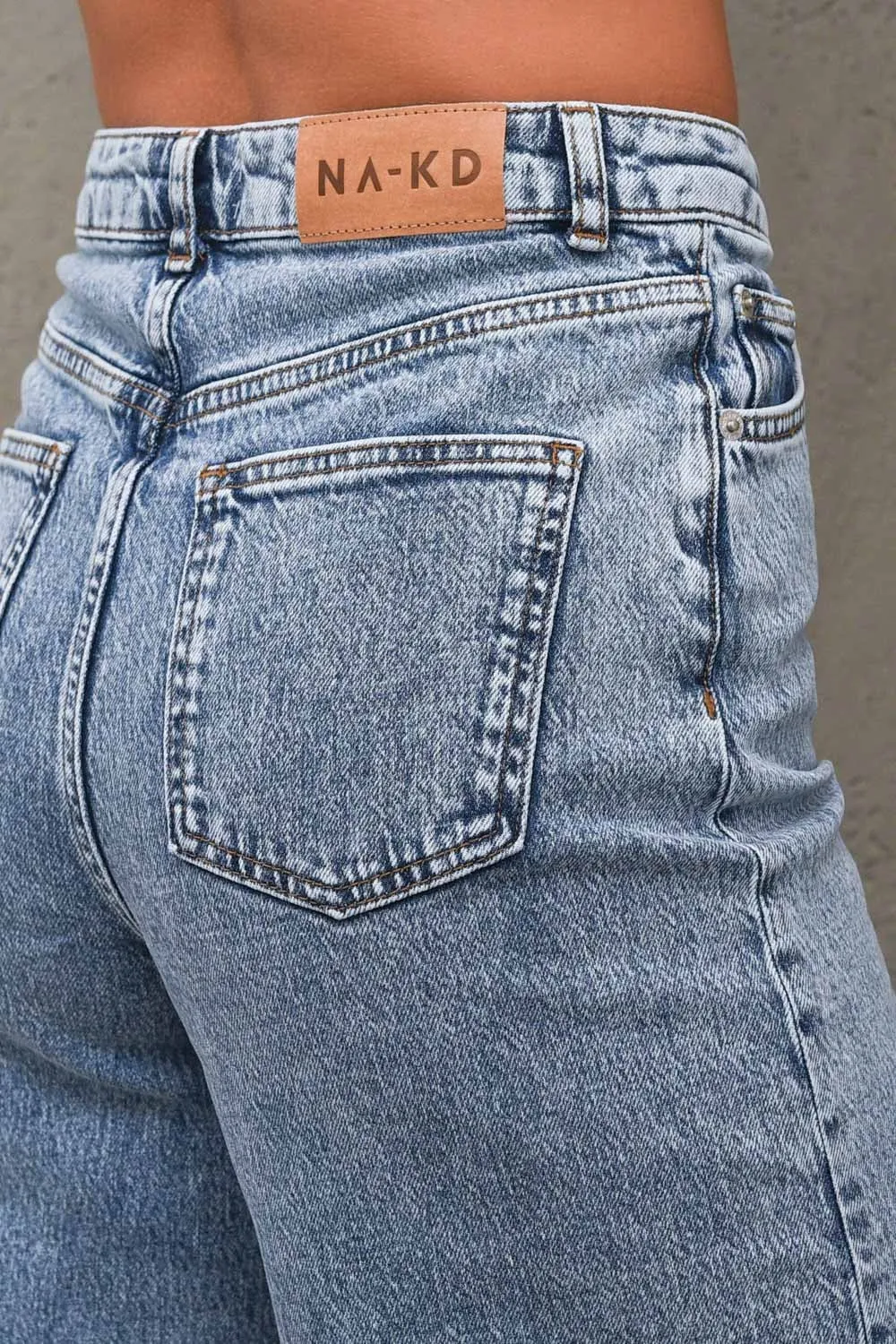 Wide Leg Denim - Mid Blue