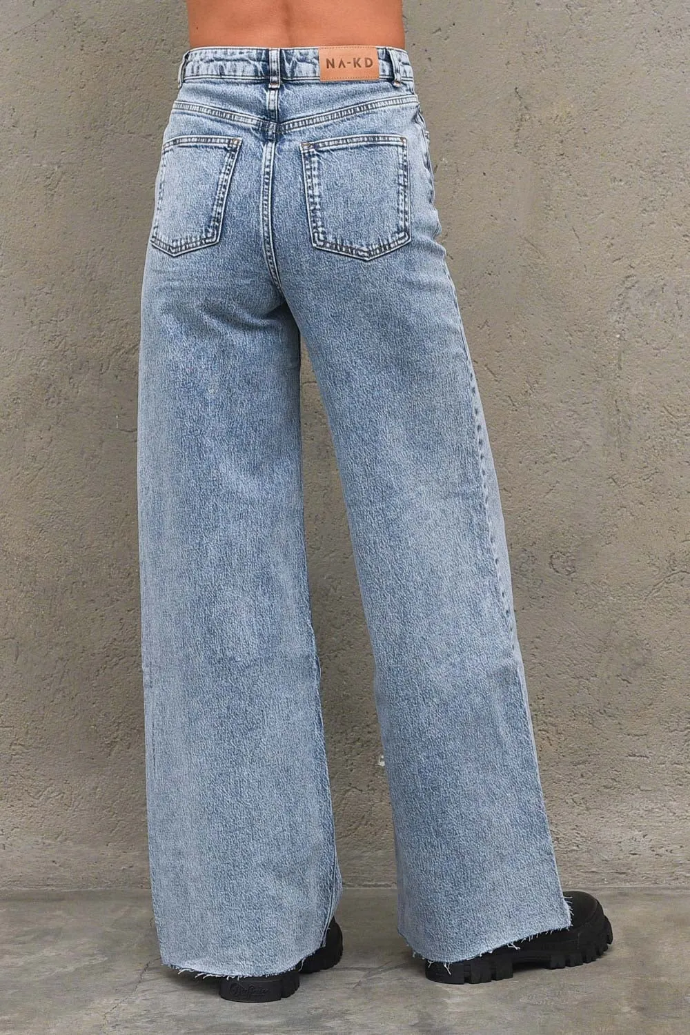 Wide Leg Denim - Mid Blue