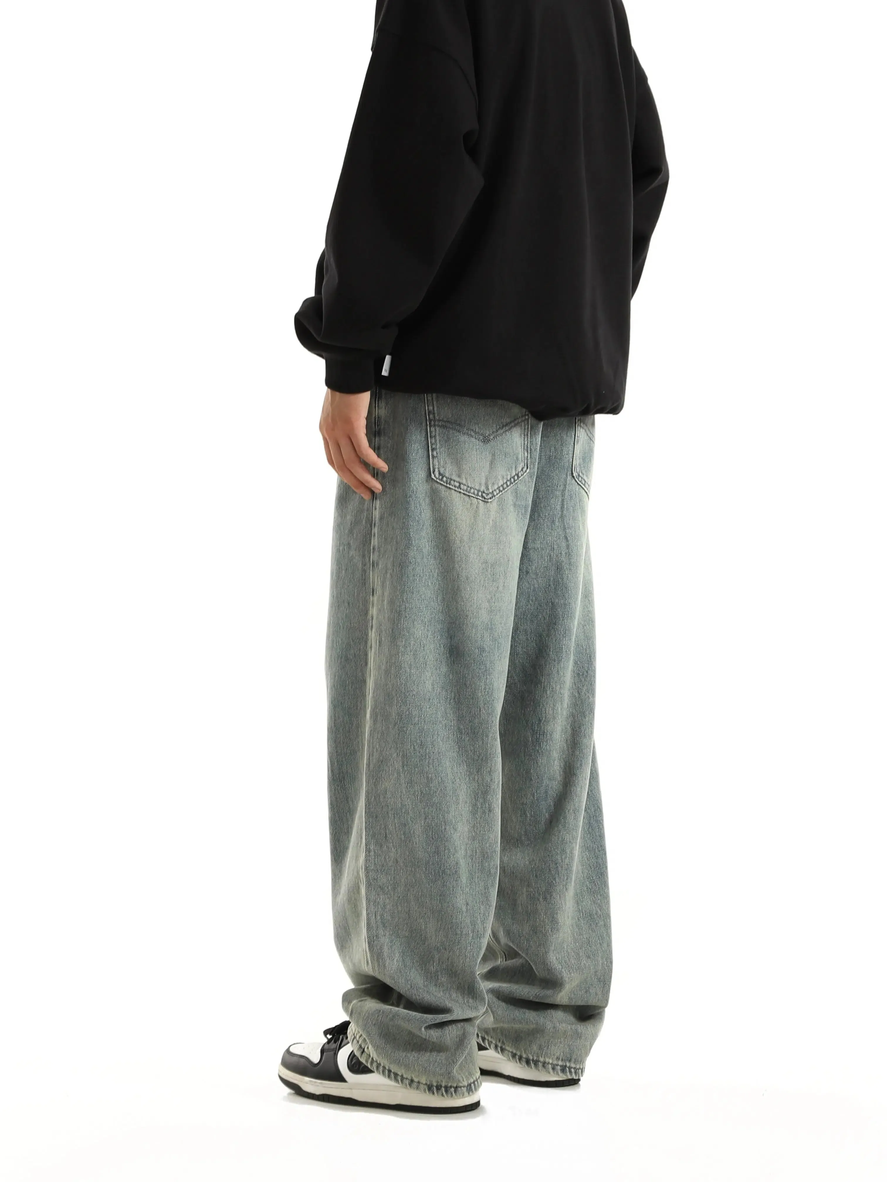 Wide-Leg Denim Pants