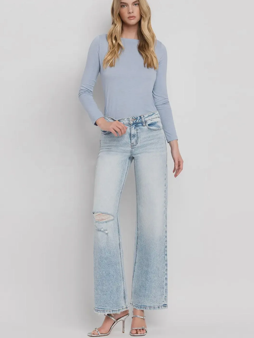 Winnie Wide Leg Denim: Lightwash