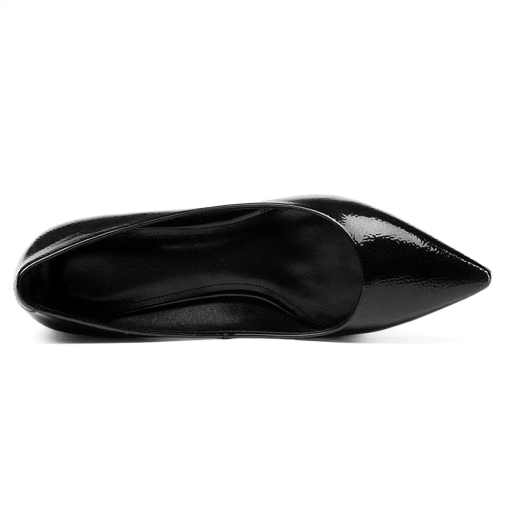 Woman Elephant Heel Leather Pumps