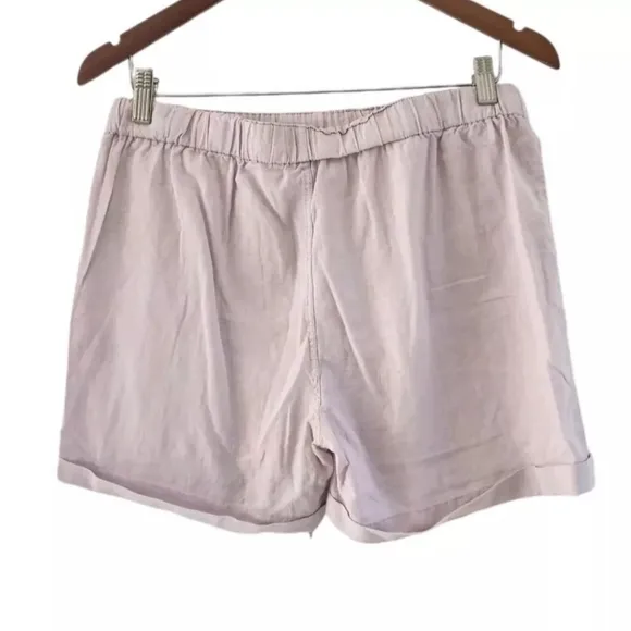 Womans Size M Shorts XCVI Wearables Quincy Cotton Linen Shorts Beige Khaki