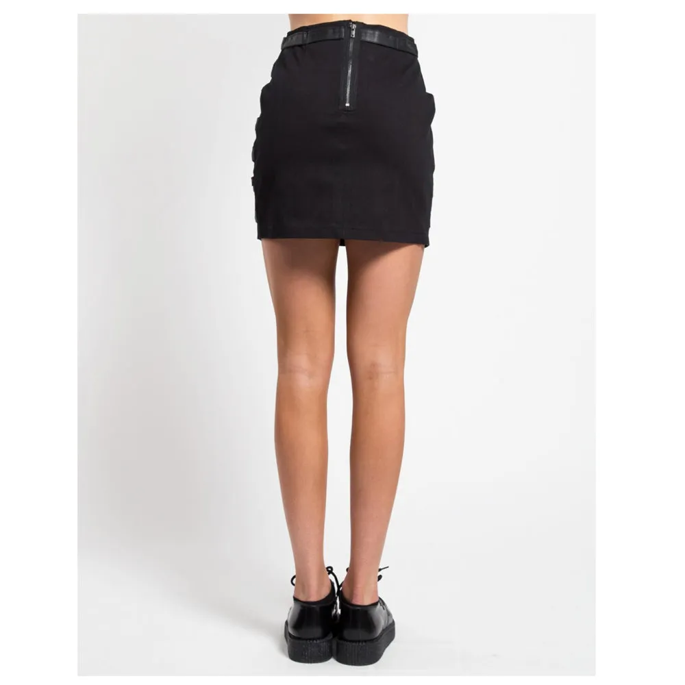 Women Gothic Maxi Skirt TRIPP NYC Buckle Kilt with Bold Dark Aesthetic
