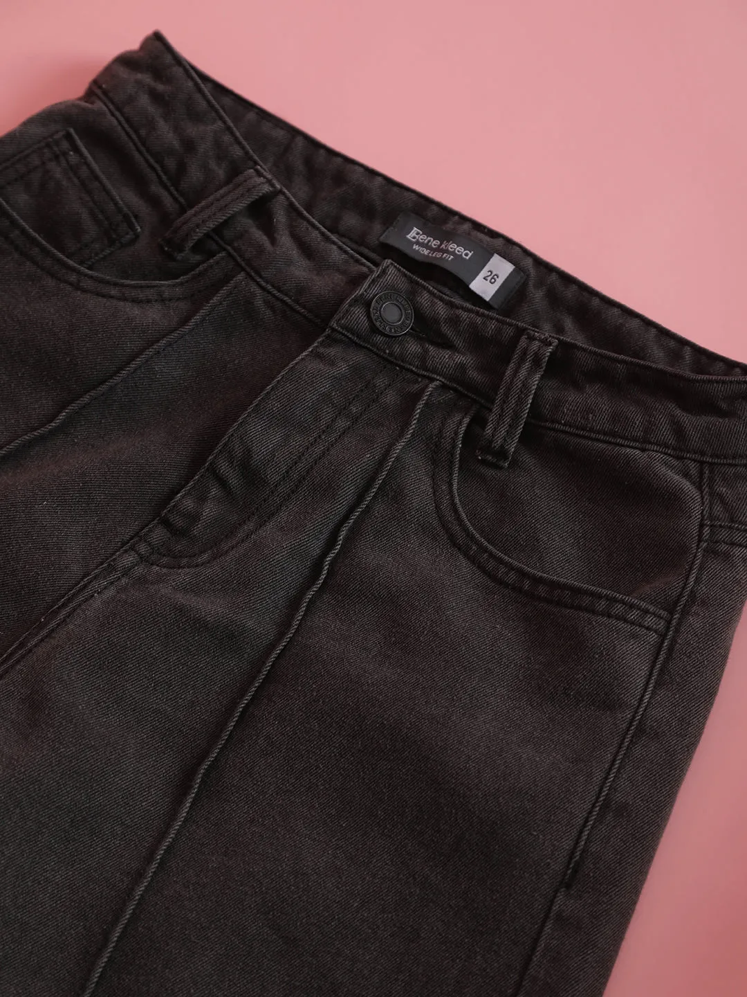 Women Grey Wide leg Solid Jeans