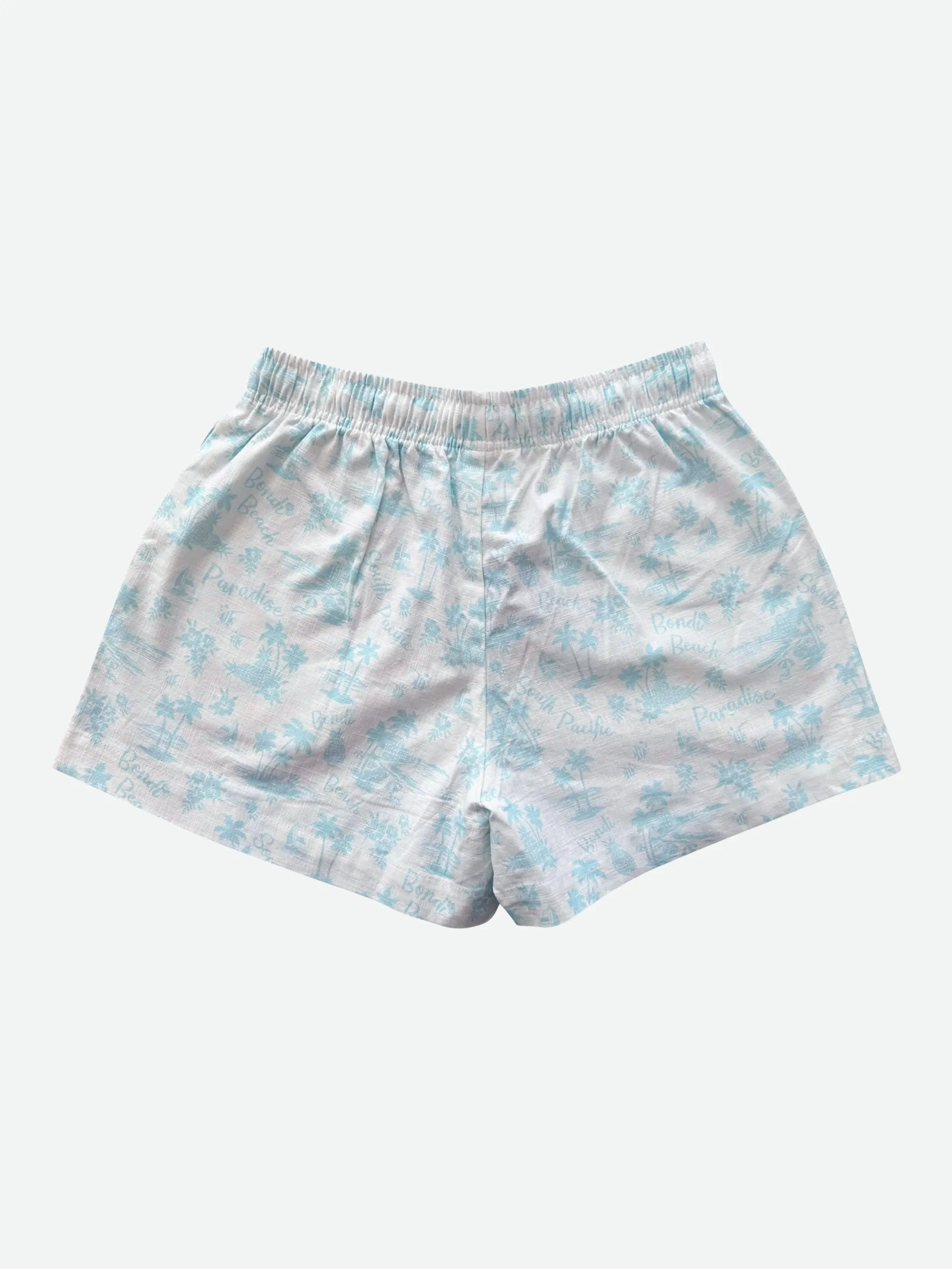 Women's Aloha Bondi Linen Blend Shorts (Sky Aloha)