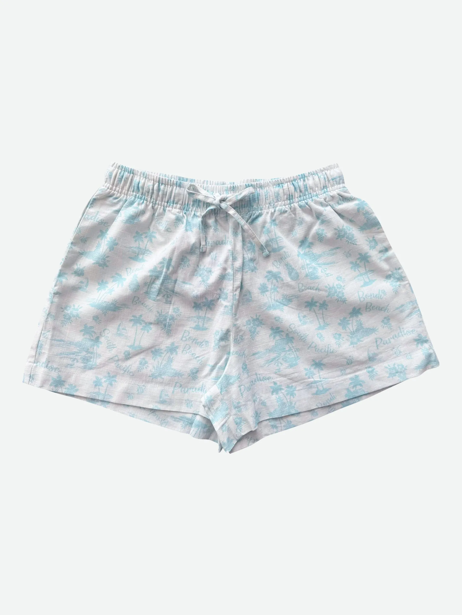 Women's Aloha Bondi Linen Blend Shorts (Sky Aloha)
