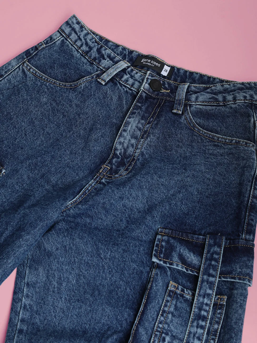 Women’s Blue 8-Pocket Cargo Jeans