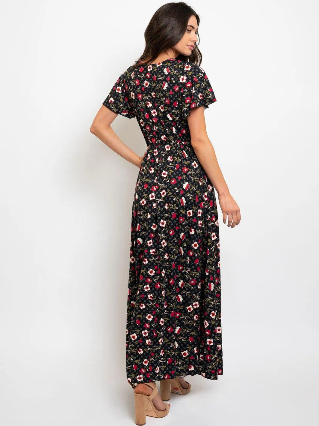 WOMEN'S FLORAL ROMPER MAXI DRESS