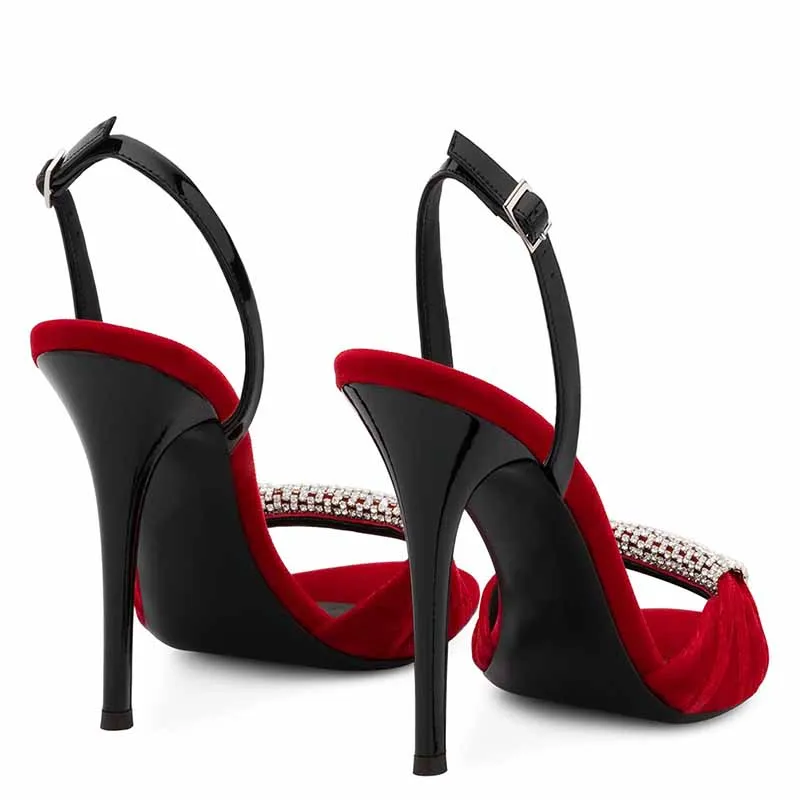Women's Formal Rhinestone High Heel Sandal Ankle Strap Wedding Shoes