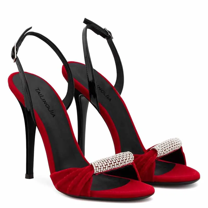 Women's Formal Rhinestone High Heel Sandal Ankle Strap Wedding Shoes