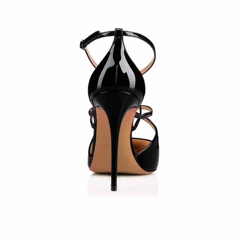 Womens High Heels Pointed Toe Pumps Crossed Strap Stilettos Bridal Shoes