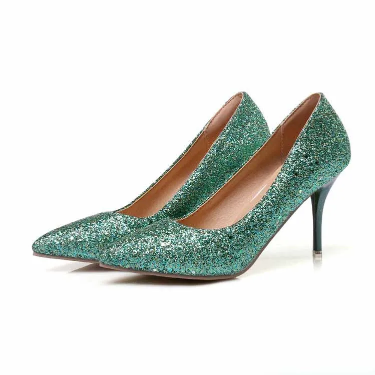 Women's High Heels Slip On Pumps Pointy Toe Stilettos 8CM