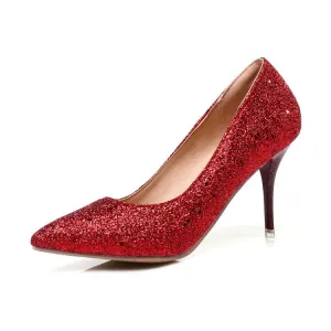 Women's High Heels Slip On Pumps Pointy Toe Stilettos 8CM