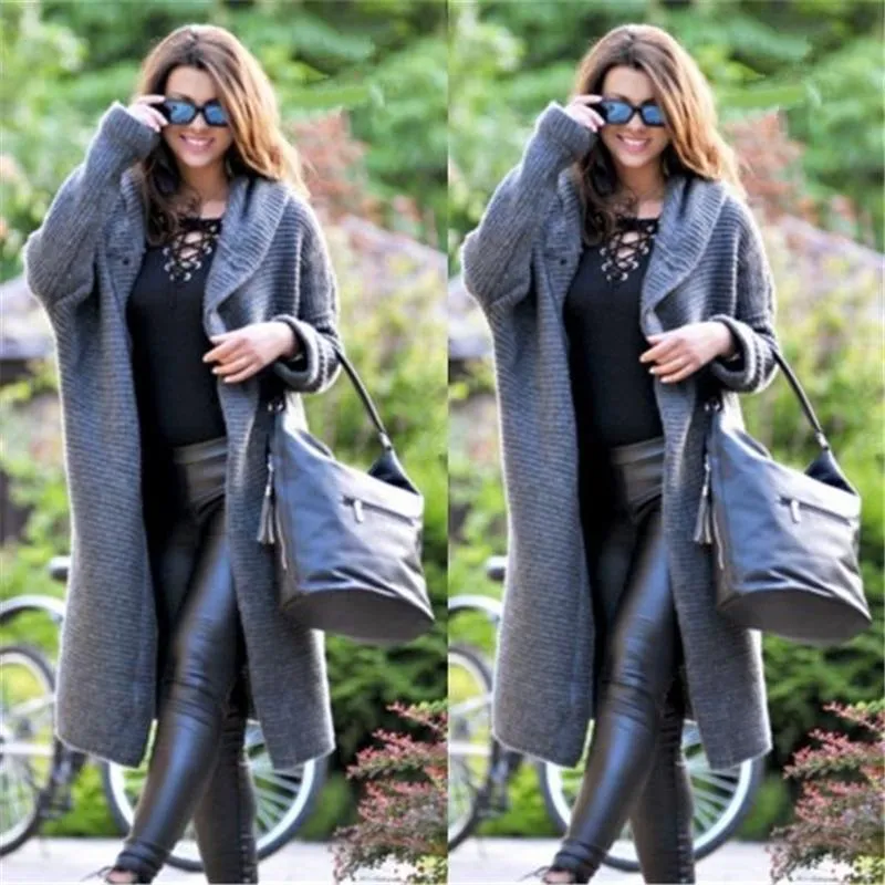 Women's Hooded Warm Cardigan Long Coat