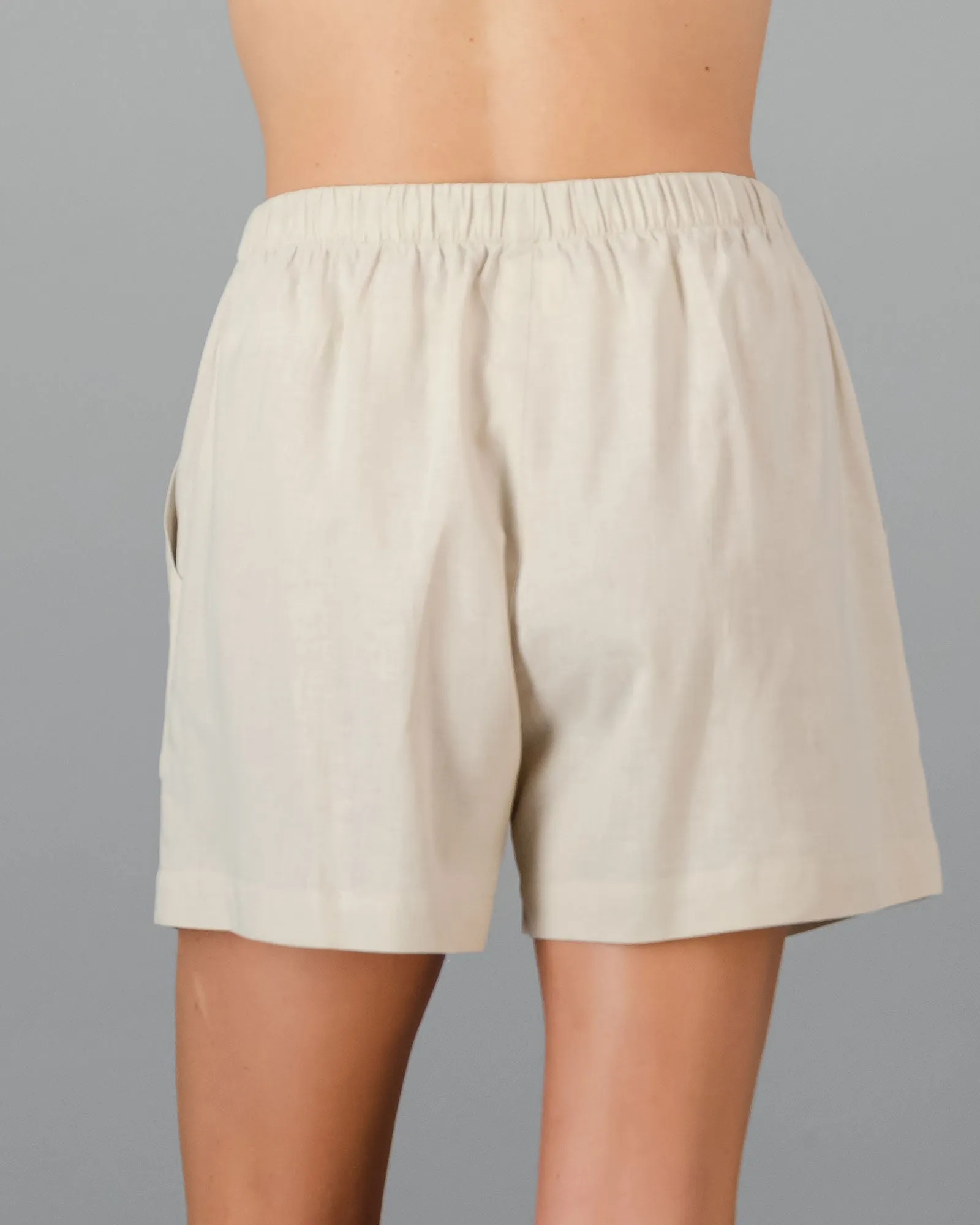 Womens Linen Shorts - Natural Sand