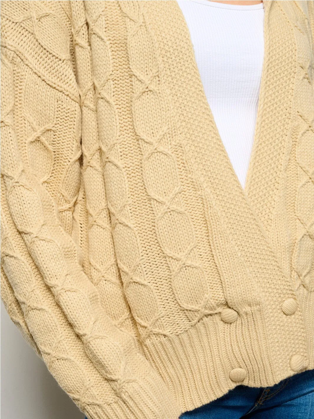 WOMEN'S LONG SLEEVE BUTTON CLOSURE HOODED CARDIGAN SWEATER