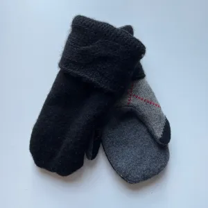 Women's Mittens - Black & Grey - 1169 M/L