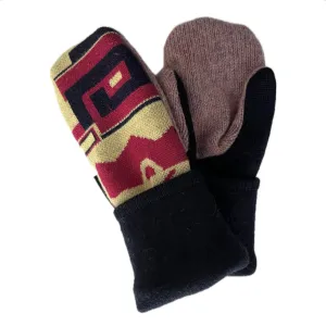 Women's Mittens - Navy, Pink  Pattern - 1549 M/L