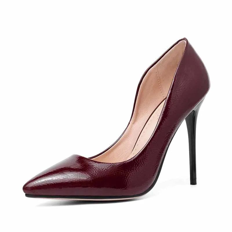 Women's Pointy Toe Dress Pump Patent Leather PU Heels