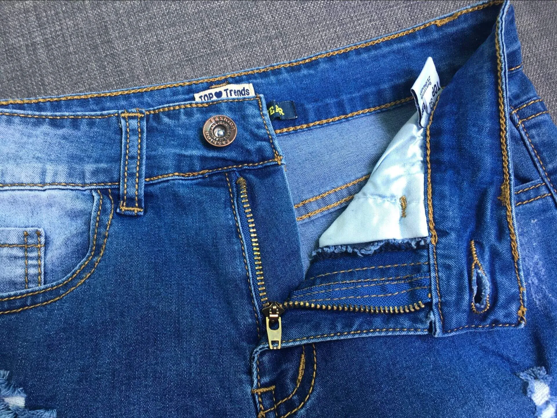 Women's Ripped High Waisted Denim Shorts Jean Middle Shorts
