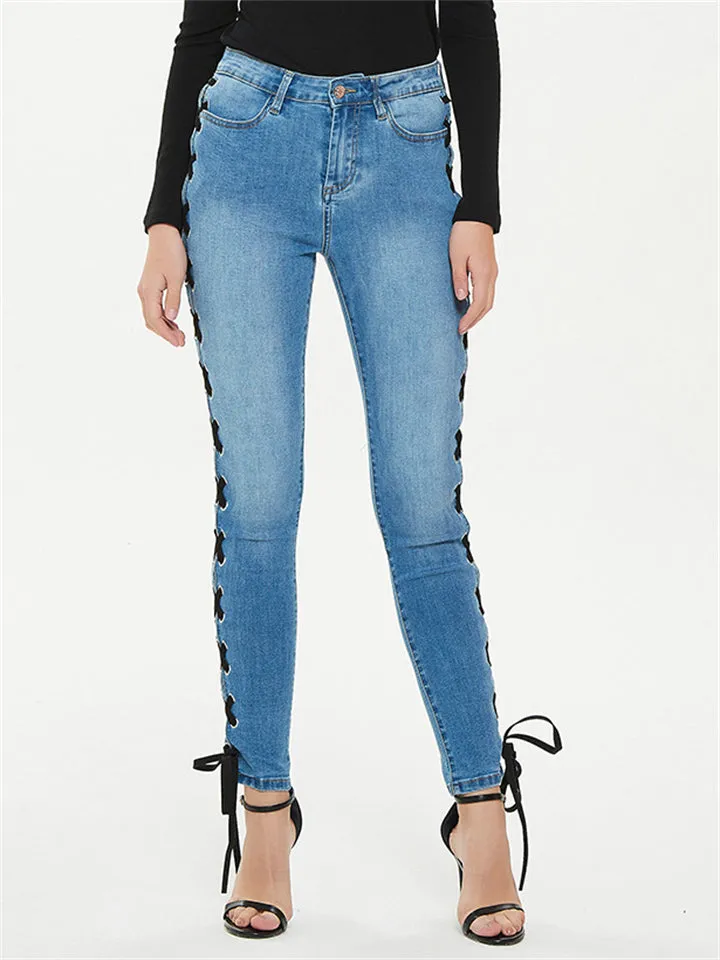 Women's Sexy Slim Fit Bowknot Denim Jeans